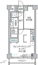 秀和田町レジデンス 1LDKの間取図画像