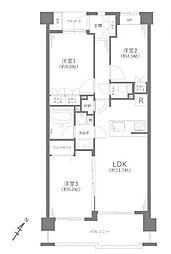 アンビシャスパーク京王堀之内 3LDKの間取図画像