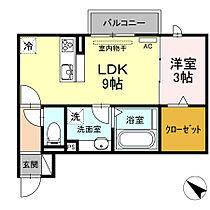 ガーデンパーク 203 ｜ 愛知県豊川市新道町2丁目46（賃貸アパート1LDK・2階・34.76㎡） その2