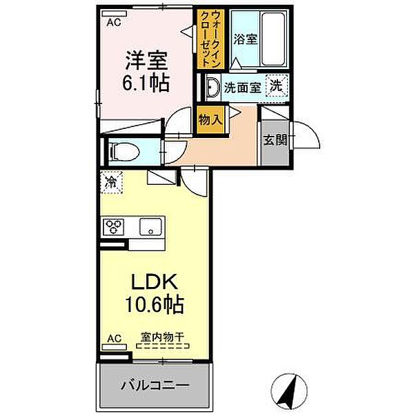 ミエル　ノール 203｜愛知県豊川市蔵子1丁目(賃貸アパート1LDK・2階・42.93㎡)の写真 その2