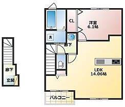 Bel Sieg 203 ｜ 愛知県豊川市下長山町中屋敷35-9（賃貸アパート1LDK・2階・51.74㎡） その2