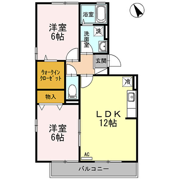 グレイス　スクエア新涯5　B棟 202｜広島県福山市新涯町5丁目(賃貸アパート2LDK・2階・56.30㎡)の写真 その2