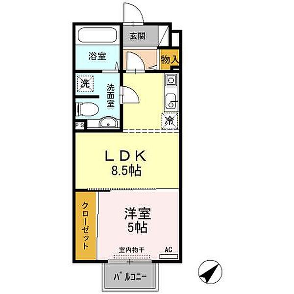 ノール リヴィエール 208｜広島県福山市曙町6丁目(賃貸アパート1LDK・1階・37.26㎡)の写真 その3