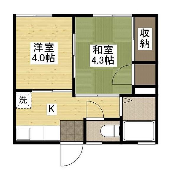 ハーモネイト 205｜広島県福山市南本庄1丁目(賃貸アパート2K・2階・36.24㎡)の写真 その2