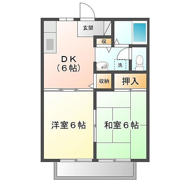 サンライフ友Ｂ 101号室｜広島県福山市千田町3丁目(賃貸アパート2DK・1階・40.92㎡)の写真 その2