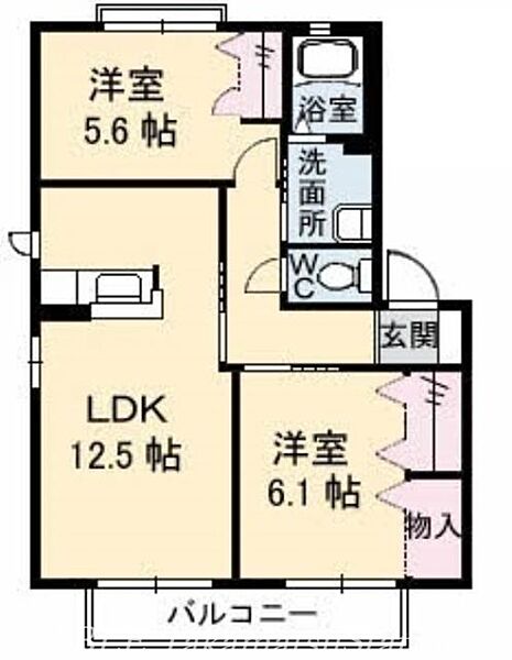 ロイヤル　フェルティ　Ｂ棟 ｜香川県高松市木太町(賃貸アパート2LDK・2階・57.07㎡)の写真 その2