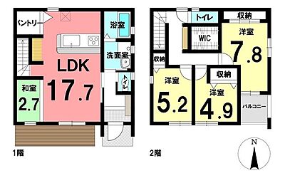 間取り：並列駐車2台可能♪