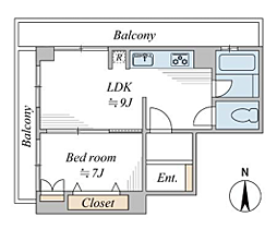 第2高円寺ダイヤモンドマンション 1LDKの間取図画像