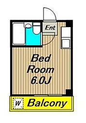 ダジュール松原 3階ワンルームの間取り