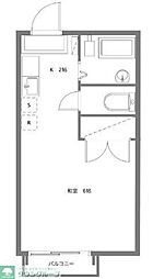 アビタシオンＮＡ 2階1Kの間取り