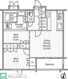 nidoSAKURAGAOKA 2階2LDKの間取り