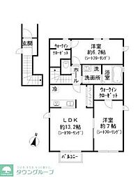 ＣＡＳＡ ＤＥ ＲＯＳＡ 2階2LDKの間取り