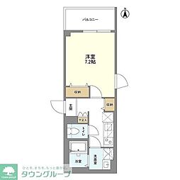 ウェルスクエア笹塚II 4階1Kの間取り