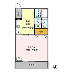 ジュネス恵比寿 1階1DKの間取り