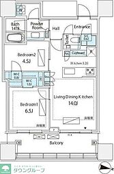 パークコート渋谷ザタワー 26階2LDKの間取り