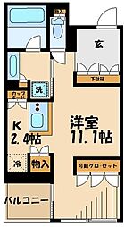 ガーデニエール砧ウエスト 1階1Kの間取り