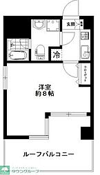 リベルタII 3階1Kの間取り