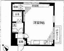 第2アベニューハウス 3階ワンルームの間取り