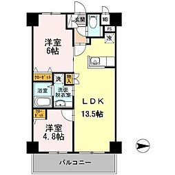 シルフィッド 2階2LDKの間取り