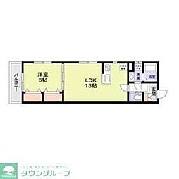 フォレストメゾン弦巻 2階1LDKの間取り