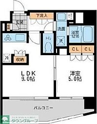 プライマル三軒茶屋 3階1LDKの間取り