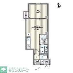 エルファーロ恵比寿 4階1LDKの間取り