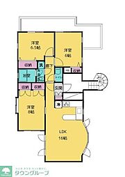 フラッツ都立大 300 3階3LDKの間取り