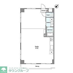 ＰＡＴＨ中目黒ｄｕｅ 6階ワンルームの間取り