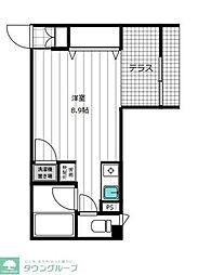 シエル千歳鳥山 2階ワンルームの間取り