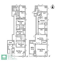 プライムスクェアシティ 12階6SLDKの間取り