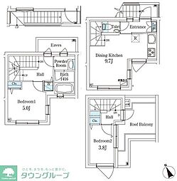 ＡＧＲＡＴＩＯ　ＴＥＲＲＡＣＥ　恵比寿 2階2DKの間取り