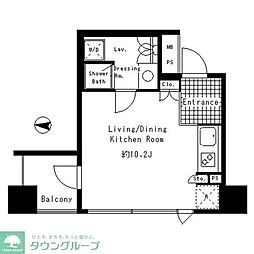 パークアクシス渋谷神南 6階ワンルームの間取り