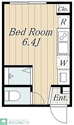 京王線 笹塚駅 徒歩9分の賃貸マンション 1階ワンルームの間取り