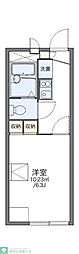 レオパレスコア 1階1Kの間取り