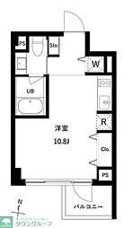 ＪＭＦレジデンス世田谷三宿 4階ワンルームの間取り