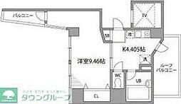 セードルタワー烏山 5階1Kの間取り