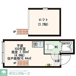メゾン上北 1階ワンルームの間取り
