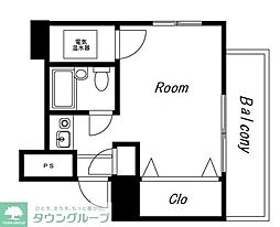 ライオンズプラザ恵比寿 5階1Kの間取り