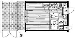 エルミタージュ豪徳寺 1Kの間取図画像