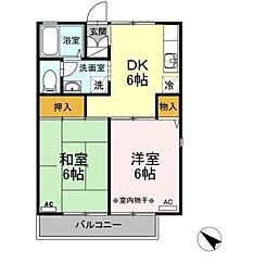 コンフォール 2DKの間取図画像