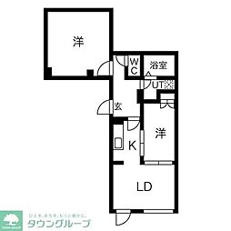 kinomori代々木上原 2LDKの間取図画像