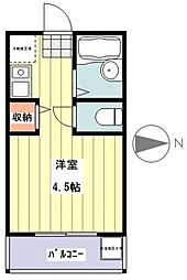 サンハイム小川 ワンルームの間取図画像