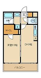 クロスフォート砧 1LDKの間取図画像