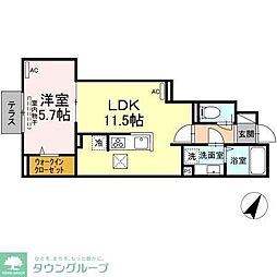 ルリアン給田 1LDKの間取図画像