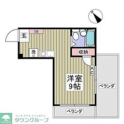 ウインズベル2 ワンルームの間取図画像