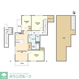 世田谷区中町2丁目タウンハウス 3LDKの間取図画像
