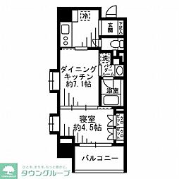 レジディア池尻大橋 1DKの間取図画像