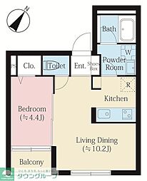 世田谷区下馬5丁目マンション 1LDKの間取図画像