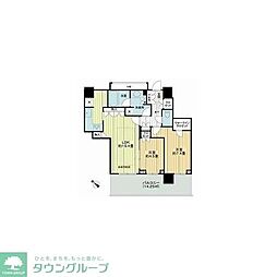 クロスエアタワー 2LDKの間取図画像