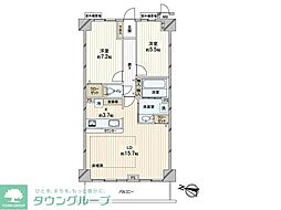 ルピナス渋谷桜丘ガーデンコート 2LDKの間取図画像